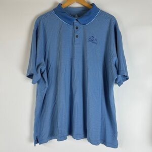 Disney Parks Disneyland Men’s‎ XXL Blue Striped Embroidered Logo Polo